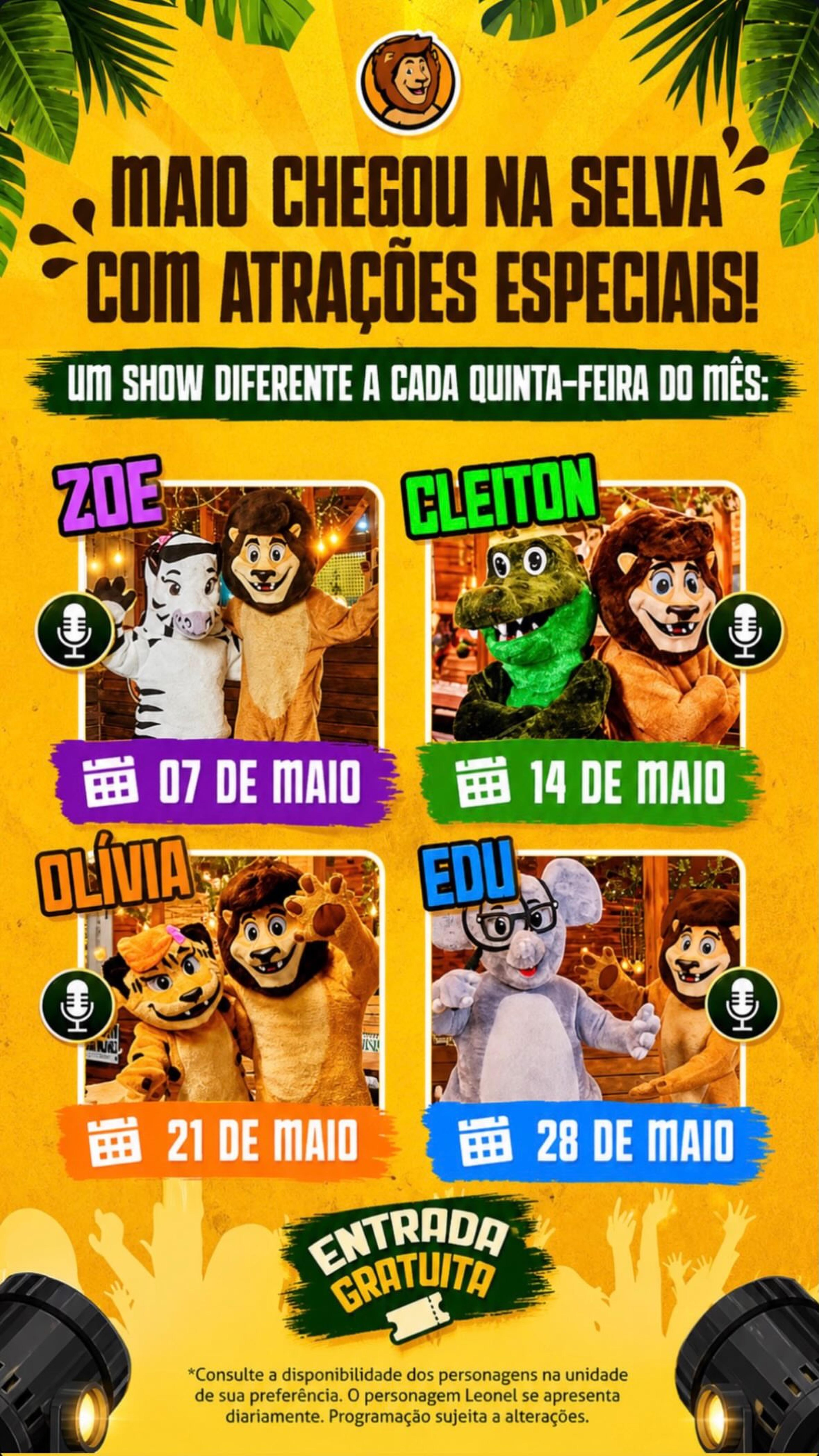 Shows de Maio na Selva