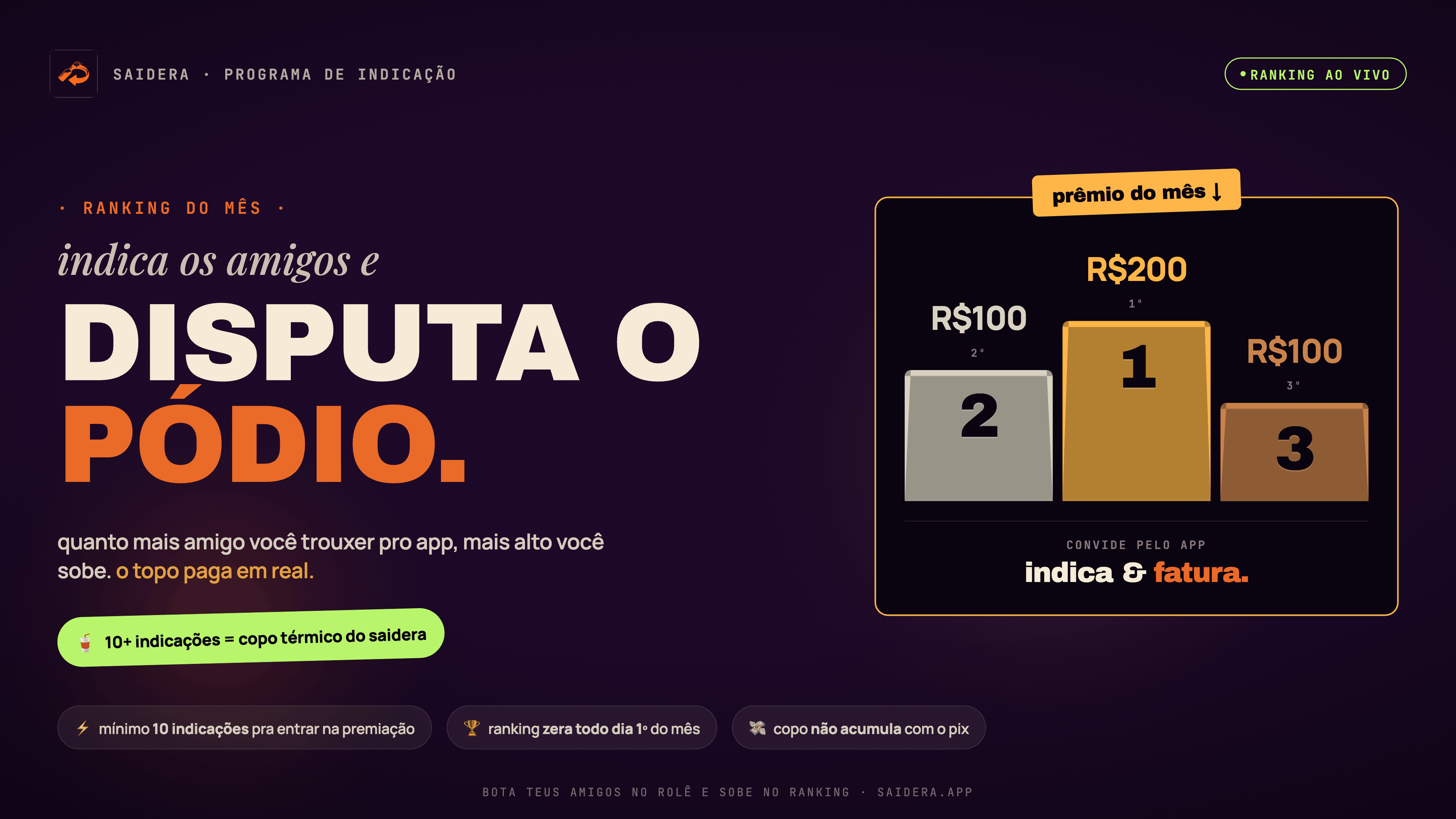 indica amigo, sobe no ranking