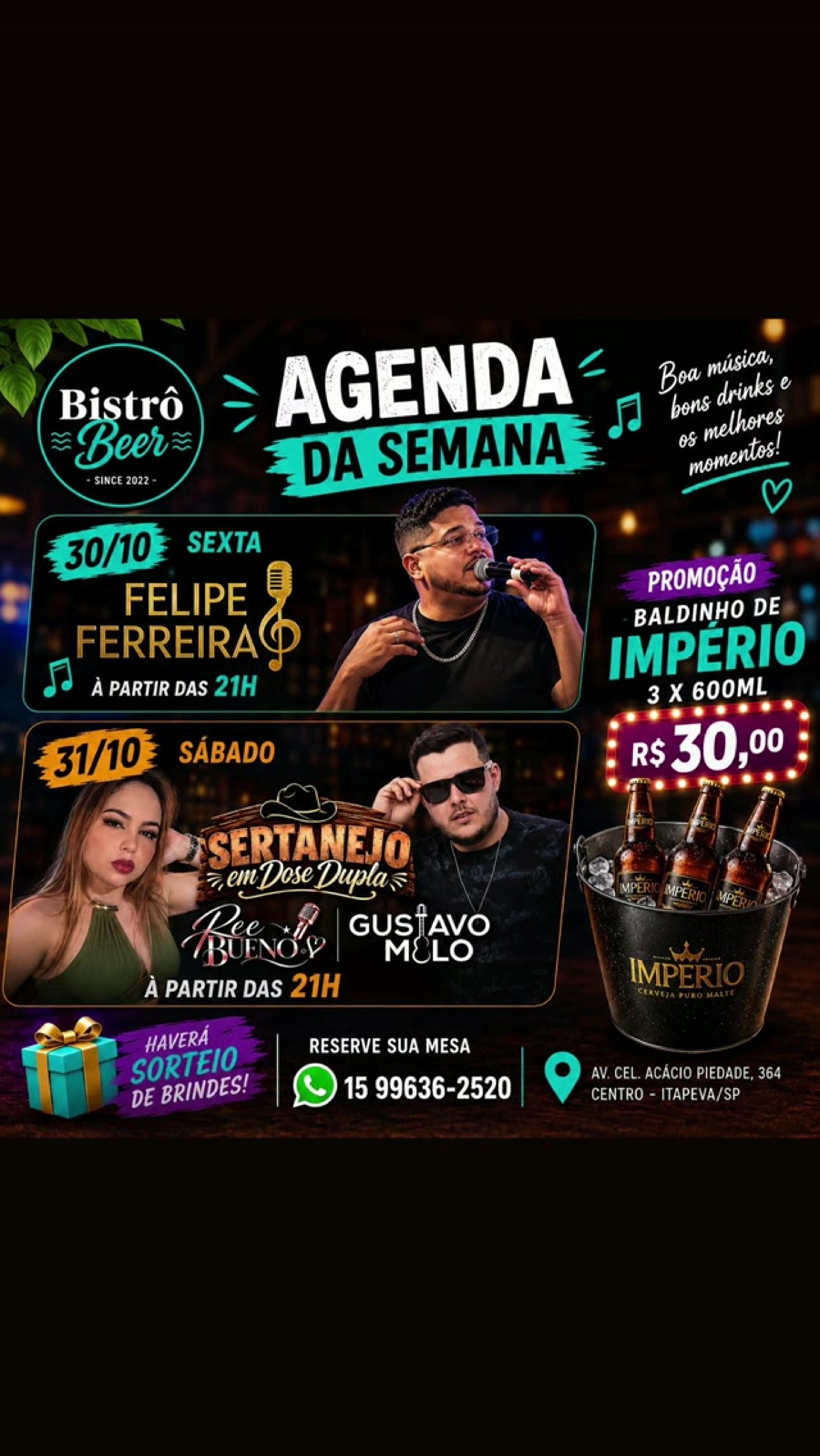 Agenda da Semana no Bistrô Beer