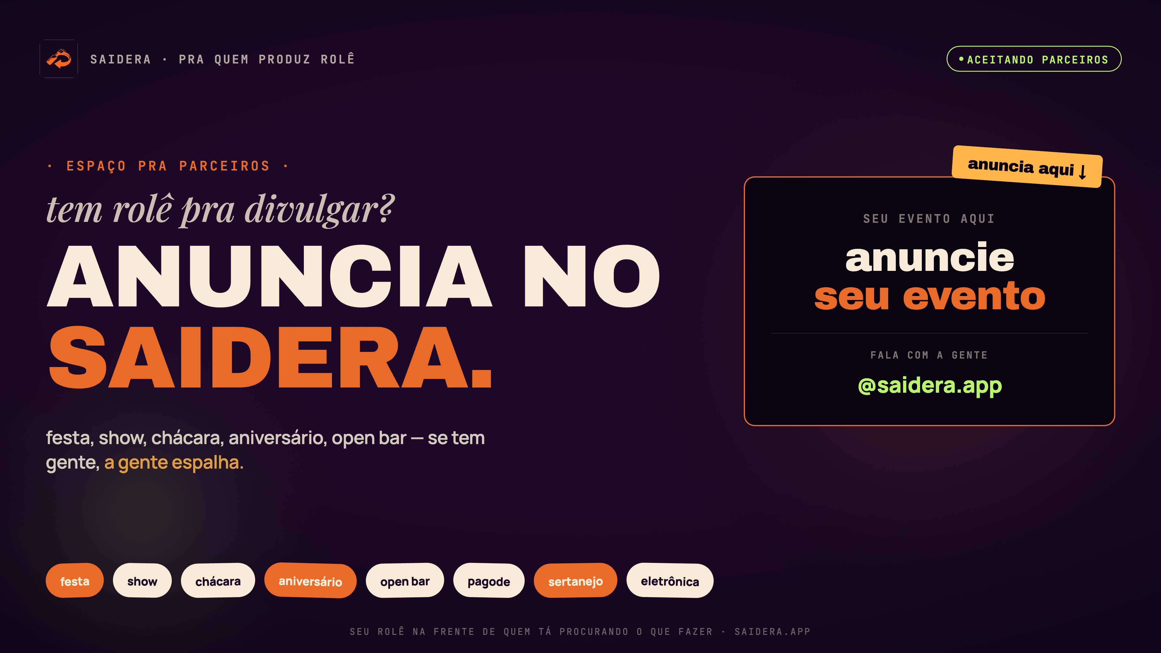 Quer divulgar seu evento?